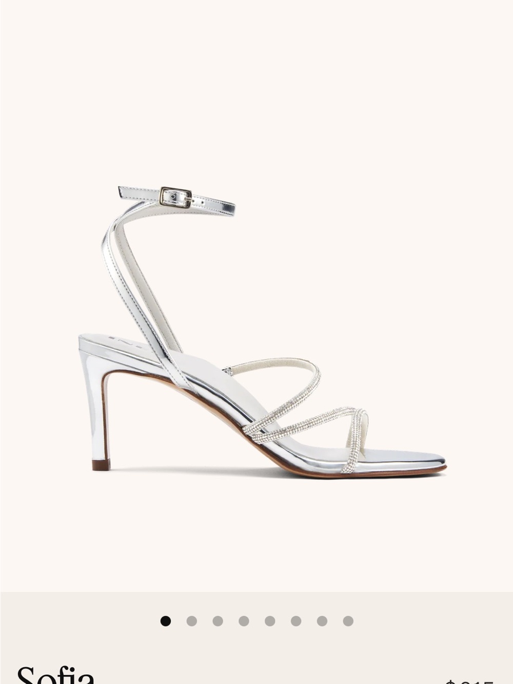 Inez Sophia Heels Silver Metallic with Crystals - Handmade in Spain